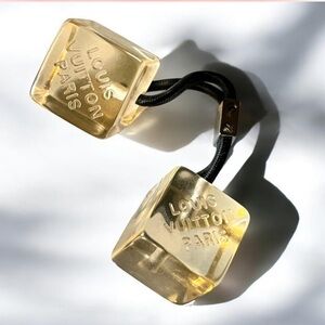 Louis Vuitton Clear Lucite Cube Hair Ties with Black Cord